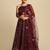 Purple & Gold-Toned Thread Work Semi-Stitched Lehenga & Unstitched Blouse