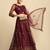 Purple & Gold-Toned Thread Work Semi-Stitched Lehenga & Unstitched Blouse