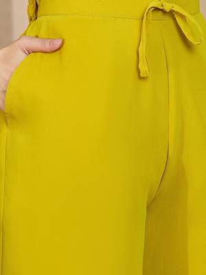 Embroidered v- neck kurta & palazzos 4