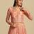 Peach-Coloured Embroidered  Semi-Stitched Lehenga & Unstitched Blouse & Dupatta