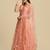 Peach-Coloured Embroidered  Semi-Stitched Lehenga & Unstitched Blouse & Dupatta