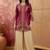 Embroidered round neck kurta & palazzos kurta set