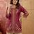 Embroidered round neck kurta & palazzos kurta set