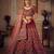 Maroon & Gold-Toned Embroidered Thread Work Semi-Stitched Lehenga & Unstitched Blouse With