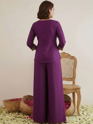 Indie florals embroidered tunic with palazzos 2