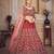 Maroon & Gold-Toned Embroidered Thread Work Semi-Stitched Lehenga & Unstitched Blouse With
