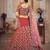 Maroon & Gold-Toned Embroidered Thread Work Semi-Stitched Lehenga & Unstitched Blouse With