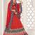 Red & Green Embroidered Thread Work Semi-Stitched Lehenga & Unstitched Blouse With Dupatta