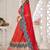 Red & Green Embroidered Thread Work Semi-Stitched Lehenga & Unstitched Blouse With Dupatta