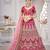 Maroon & Gold-Toned Embroidered Semi-Stitched Lehenga & Unstitched Blouse