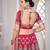 Maroon & Gold-Toned Embroidered Semi-Stitched Lehenga & Unstitched Blouse