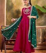 Raani chinon zari sequnce embroidered ethnic dresses