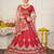 Maroon & Gold-Toned Embroidered Thread Work Semi-Stitched Lehenga & Unstitched Blouse With