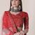 Women Red Embroidered Semi-Stitched Lehenga & Unstitched Blouse With Dupatta