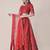 Women Red Embroidered Semi-Stitched Lehenga & Unstitched Blouse With Dupatta