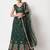 Green & Maroon Embroidered Thread Work Semi-Stitched Lehenga & Unstitched Blouse With Dupatta