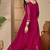 Women dark pink embroidered round neck georgette zari sequence dress