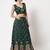 Green & Maroon Embroidered Thread Work Semi-Stitched Lehenga & Unstitched Blouse With Dupatta