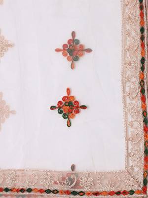 Pink & Maroon Embroidered Thread Work Tie and Dye Semi-Stitched Lehenga & Unstitched Blouse With 3