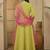 Embroidered v-neck gown ethnic dress with dupatta