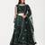 Women Green & Gold-Toned Thread Work Lehenga & Unstitched Blouse With Dupatta