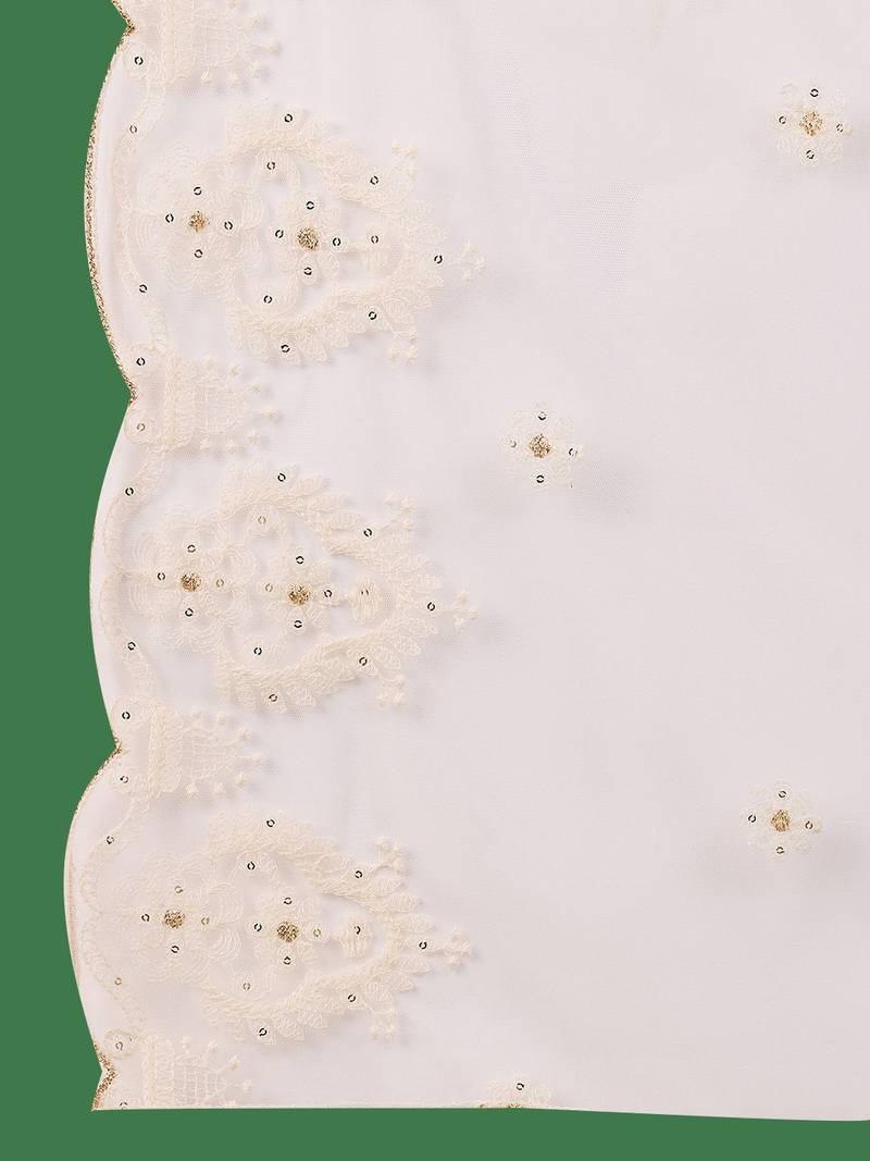 Embroidered anarkali kurta & trousers with dupatta