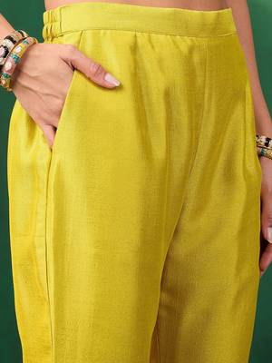 Embroidered a-line kurta set with trouser & dupatta 3