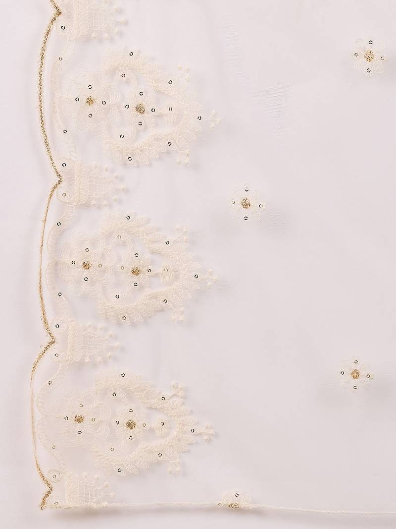 Embroidered a-line kurta set with trouser & dupatta