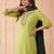 Yoke design silk blend round neck kurta & trousers with dupatta
