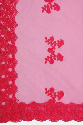 Pink Embroidered Semi-Stitched Lehenga & Unstitched Blouse With Dupatta