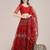 Maroon & Gold-Toned Embroidered Semi-Stitched Lehenga & Unstitched Blouse With Dupatta