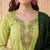 Yoke design silk blend round neck kurta & trousers with dupatta