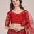 Maroon & Gold-Toned Embroidered Semi-Stitched Lehenga & Unstitched Blouse With Dupatta