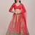 Red & Green Printed Semi-Stitched Lehenga & Unstitched Blouse With Dupatta