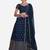 Teal Blue & Golden Embroidered Semi-Stitched Lehenga Unstitched Blouse Dupatta