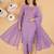 Zari sequence mirror-work embroidered round neck kurta & trousers with dupatta