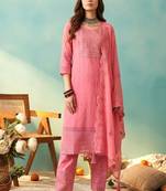 Women angrakha sequinned kurti with skirt & with dupatta