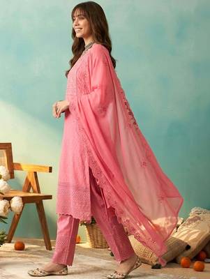 Women angrakha sequinned kurti with skirt & with dupatta 3