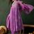 Lavender printed notch neck georgette a-line kurta with trouser & dupatta set
