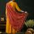 Zari embroidered v-neck kurta & trousers with dupatta