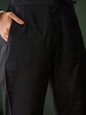 Ethnic motifs yoke design regular thread work kurta & trousers with dupatta 4