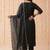 Yoke design round neck silk blend kurta & trousers with dupatta