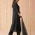 Yoke design round neck silk blend kurta & trousers with dupatta