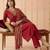 Embroidered v-neck kurta & trousers with dupatta