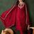 Embroidered straight kurta with trousers and dupatta