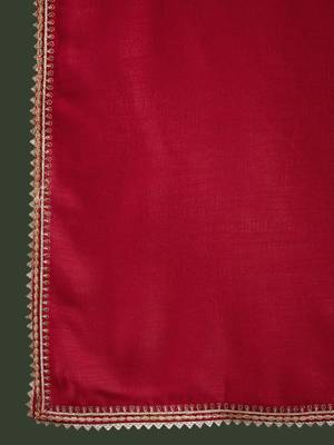 Embroidered straight kurta with trousers and dupatta 4