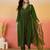 Floral zari work v-neck empire a-line kurta with trousers and dupatta