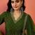 Floral zari work v-neck empire a-line kurta with trousers and dupatta