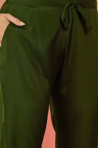 Floral zari work v-neck empire a-line kurta with trousers and dupatta