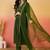 Floral zari work v-neck empire a-line kurta with trousers and dupatta